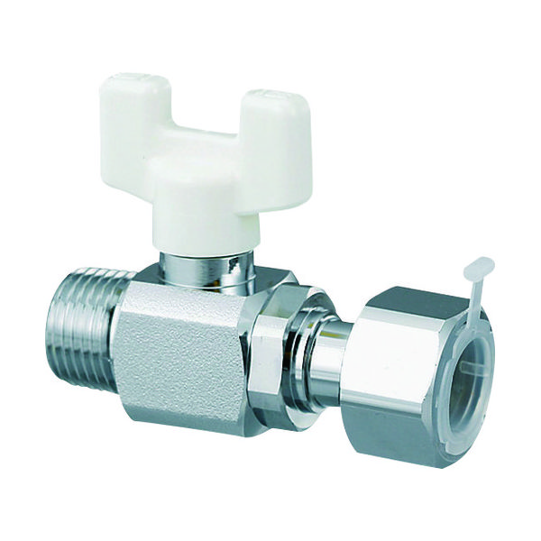 オンダ製作所 AE6型ボールバルブ R1/2 × ナット付アダプター(G1/2) AE6-13M 1個 116-1802（直送品）