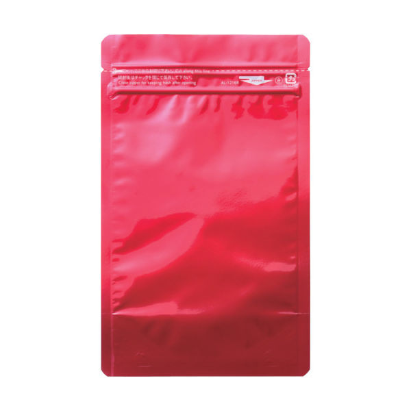 生産日本社 セイニチ 「ラミジップ」 アルミカラースタンドタイプ 赤 160× AL-1216R 1袋(50枚) 102-6027（直送品）