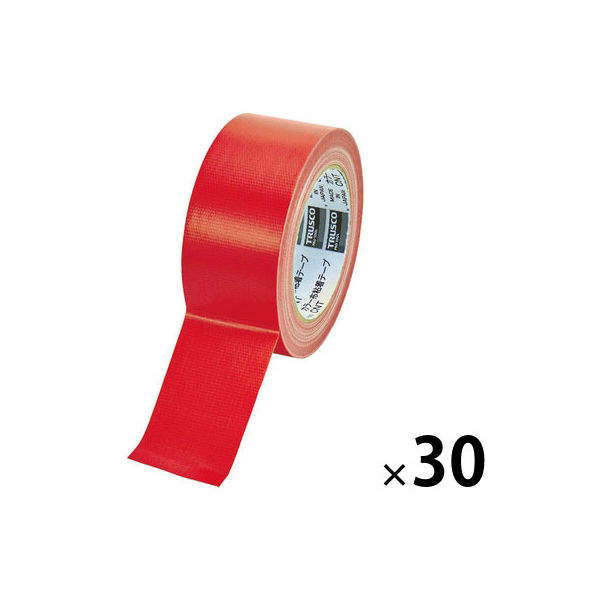トラスコ中山 TRUSCO カラー布粘着テープ 幅50mm長さ25m レッド CNT-5025-R 1セット(30巻) 102-5997
