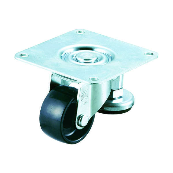 ユーエイ アジャスターフット付キャスター 50径ゴム車輪 50R-AF-YAKI