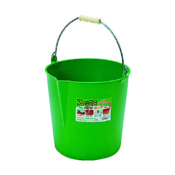 田中文金属 田中 フレックスバケツ 15L グリーン FB-15G 1個 125-6684（直送品）