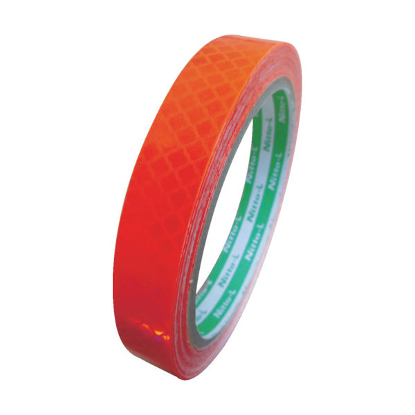 日東電工 日東エルマテ 高輝度プリズム反射テープ(蛍光色) 15mm×5m オレンジ HTP-15OR 1巻 103-0099（直送品）
