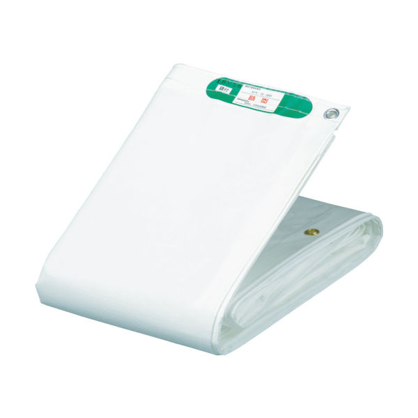 萩原工業 萩原 国産塩ビ防炎シート 養生用 ホワイト 3.6m×5.4m KEB3654 1枚 103-0129（直送品）