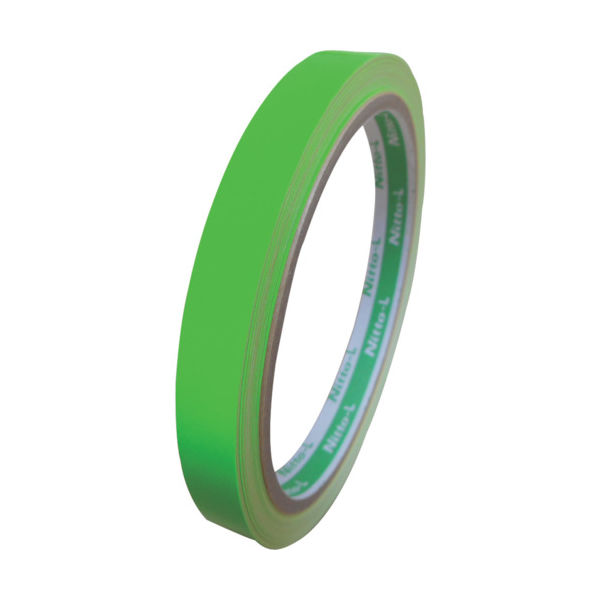 日東電工 日東エルマテ 蛍光テープ 10mm×5m グリーン LK-10GN 1巻 103-0208（直送品）