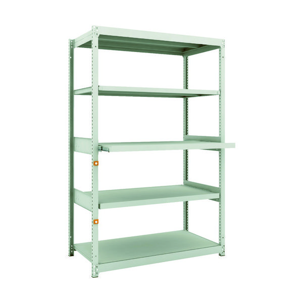 TRUSCO スチールラック M1.5型軽中量棚 1160X595XH1800 5段うちスライド2段 単体 M1.5-6463M2 1台（直送品）