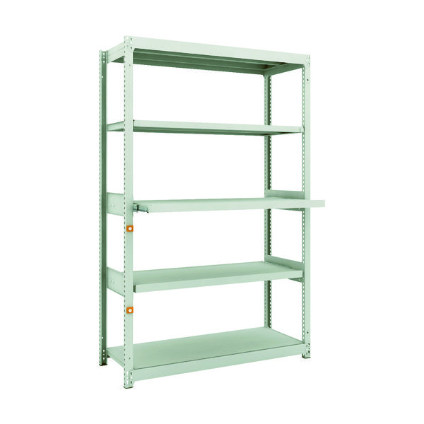 TRUSCO スチールラック M1.5型軽中量棚 1160X450XH1800 5段うちスライド2段 単体 M1.5-6443M2 1台（直送品）