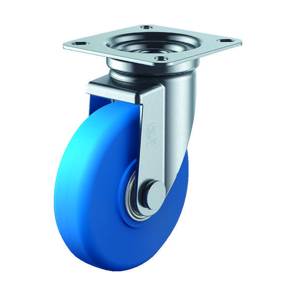 プレート式 自在 キャスター モノマーキャストナイロン 車輪径100mm Jタイプ J型 取付寸法74×74(67×67) MCBJ-100（直送品）