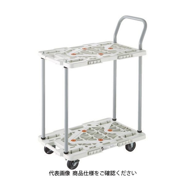 トラスコ中山 TRUSCO 樹脂製台車 2段式ルートバン 600X400 ハンドル付 ストッパー付 青 MPK-6024S-B 1台（直送品）