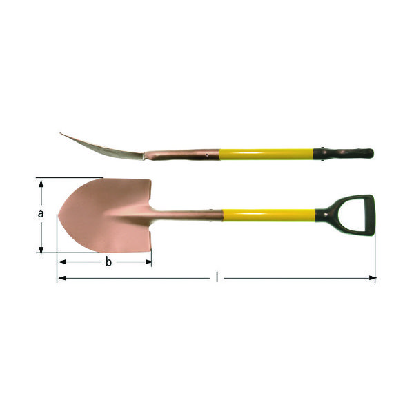 Ampco Ampcoスイス 防爆ショベル ラウンド 刃先幅230mm 刃先長280mm 全長980mm NS8300B 1本（直送品）