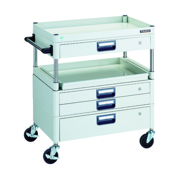 TRUSCO ツールワゴン フェニックスワゴン 省音 750X500 H880 引出付 スライド1段 ホワイト PEW-971M1VXZ-W（直送品）