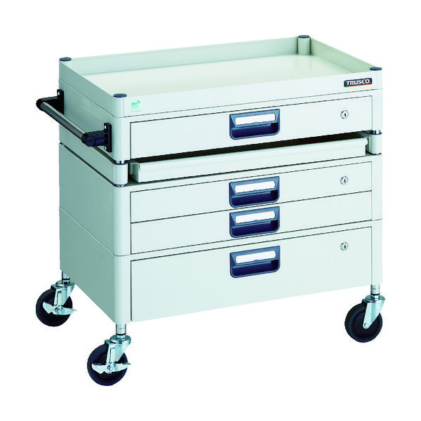 TRUSCO ツールワゴン フェニックスワゴン 省音 750X500 H740 引出付 スライド1段 ホワイト PEW-771M1VXZ-W（直送品）