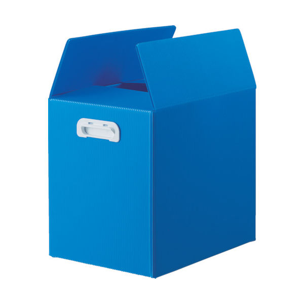 TRUSCO ダンボールプラスチックケース 5枚セット B4サイズ 取っ手穴なし ブルー TDP-B4D-5B 1セット(5枚)（直送品）