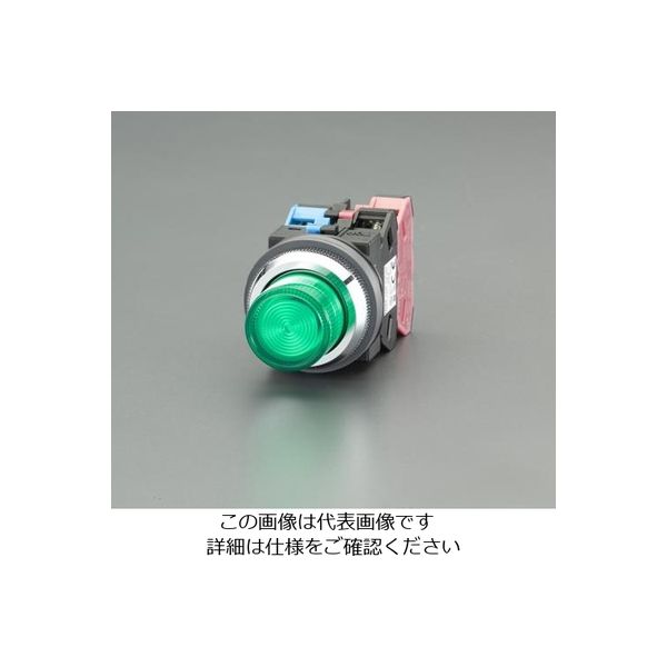 エスコ（esco） AC/DC24V 押ボタンスイッチ（LED照光緑） 1セット（2個） EA940DA-32A（直送品）