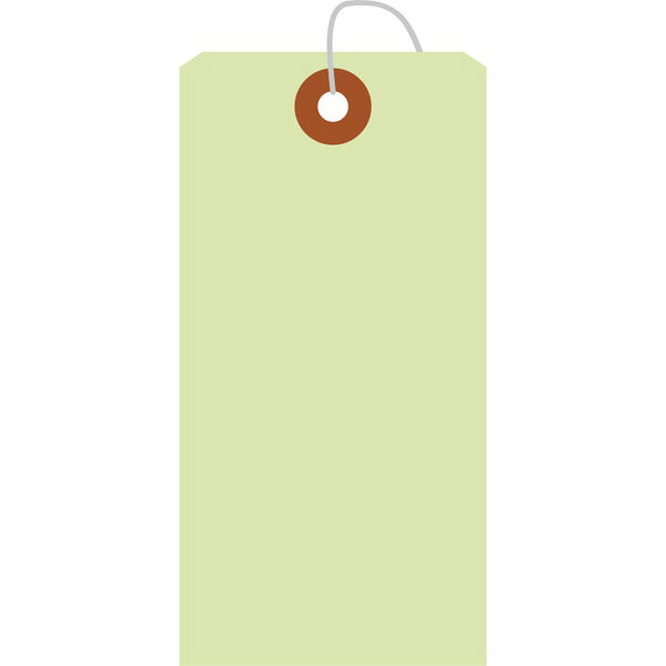 ササガワ カラー荷札 中 黄緑 一穴 25-125 1セット（2，000枚箱入：50枚帯×40束）（取寄品）