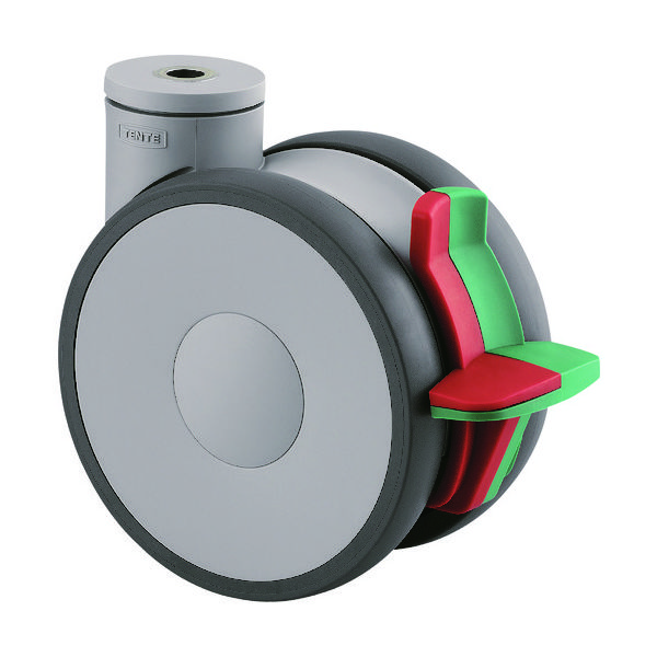 高性能旋回双輪キャスター”LINEA”(ポリウレタン車) φ125 自在式(トータルロック・方向ロック付) 594CUAP125P30-13（直送品）