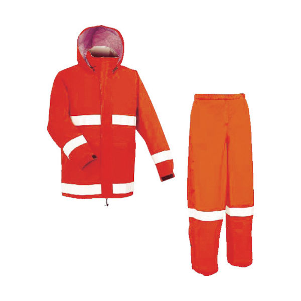 前垣 AP700レインスーツ(反射付) レスキューオレンジ 4Lサイズ AP700 R.OR 4L 1着 114-7610（直送品）