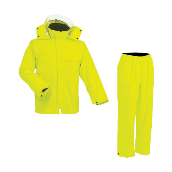 前垣 AP300PVCレインスーツ 蛍光イエロー 4Lサイズ AP300 F.YE 4L 1着 114-8375（直送品）