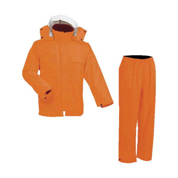 前垣 AP300PVCレインスーツ オレンジ LLサイズ AP300 OR LL 1着 114-7703（直送品）