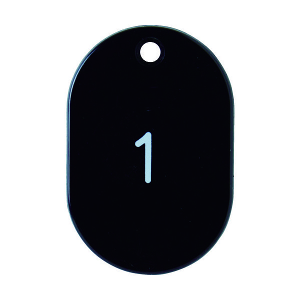 トラスコ中山 TRUSCO 番号入小判札 小 45X30 1~25 黒 TKFS-0125-BK 1箱(25枚) 116-2344（直送品）