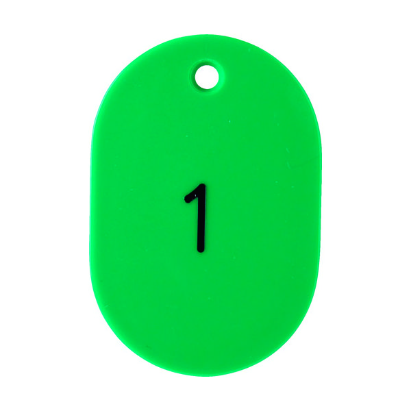 トラスコ中山 TRUSCO 番号入小判札 大 60X40 1~25 緑 THFL-0125-GN 1箱(25枚) 116-2316（直送品）