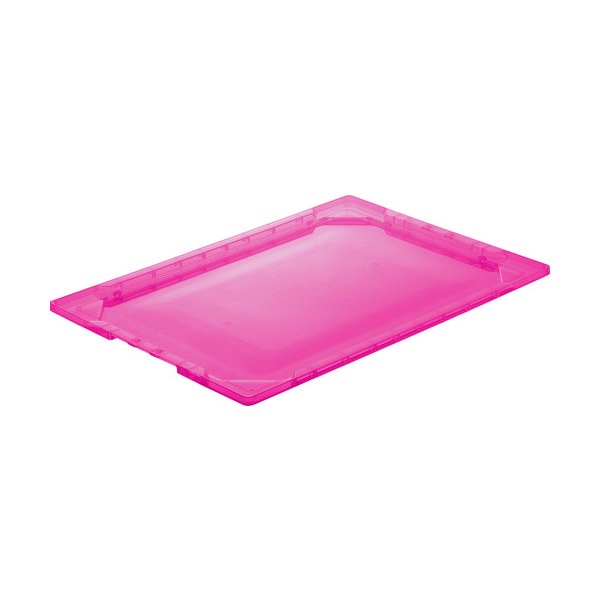 トラスコ中山 TRUSCO 薄型折りたたみコンテナスケルコン TSKーO50、40、30兼用フタ 透明レッド TSK-O50F-R 1枚（直送品）