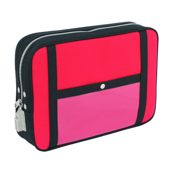 三栄産業 SANEI 帆布メール用ポーチ(LL)SEDー1錠付 赤 PLL-SED-02 1個 114-1898（直送品）