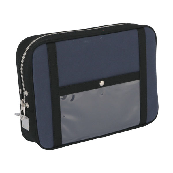 三栄産業 SANEI 帆布メール用ポーチ(LL)馬蹄錠金具付 紺 PLL-U-03 1個 114-1927（直送品）