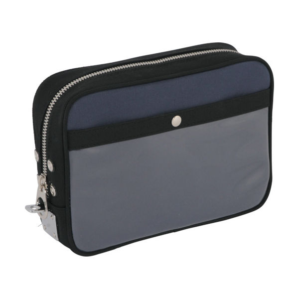 三栄産業 SANEI 帆布メール用ポーチ(M)馬蹄錠金具付 紺 PM-U-03 1個 114-1939（直送品）