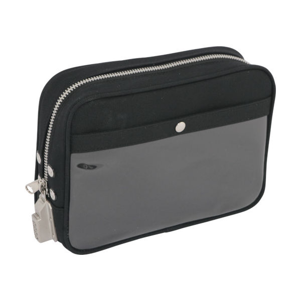 三栄産業 SANEI 帆布メール用ポーチ(M)SEDー1錠付 黒 PM-SED-01 1個 114-1909（直送品）