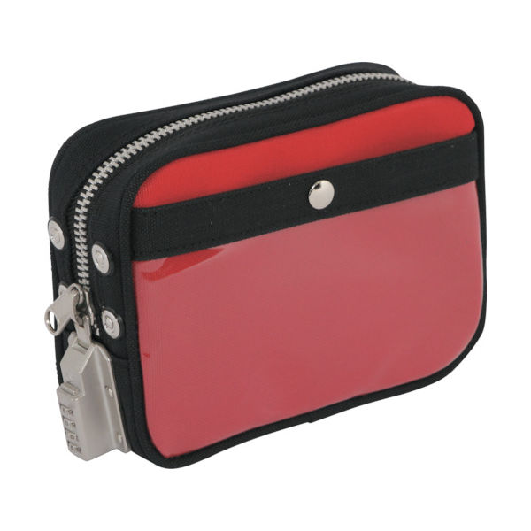 三栄産業 SANEI 帆布メール用ポーチ(SS)SEDー1錠付 赤 PSS-SED-02 1個 114-1921（直送品）