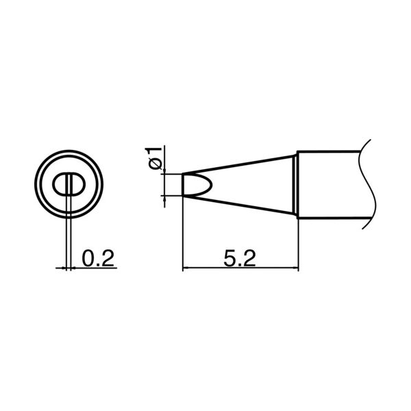 白光 こて先 1D型 T35-03D1 1本(1個) 111-7257（直送品）