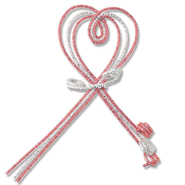 水引オーナメント ハート ピンク白 001410906 1セット（25個：5個入×5