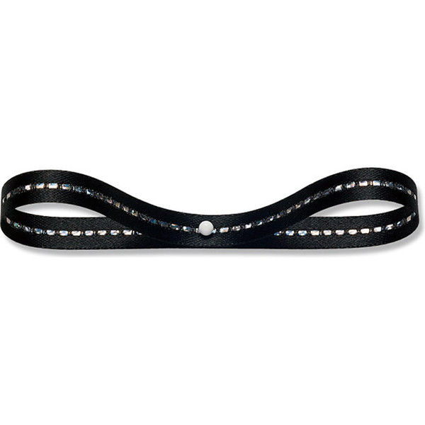 東京リボン 33111 グリッターWサテン #17ブラック 001419105 1セット(4巻)（直送品）