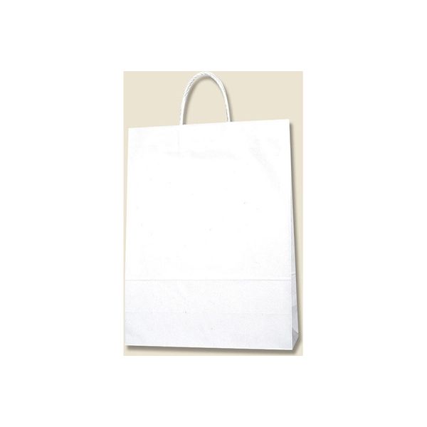【ケース販売】HEIKO 紙袋 スムースバッグ カスタム判 白無地 003157100 1ケース(25枚入×8袋 合計200枚)（直送品）