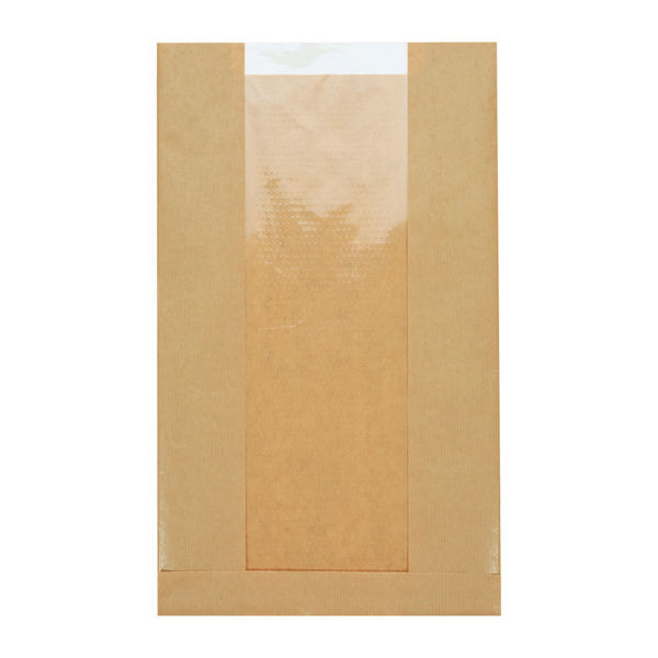 【ケース販売】HEIKO 食品袋 窓付ガゼットパック 21-35 筋入無地クラフト 004180073 1ケース(100枚×8袋)（直送品）