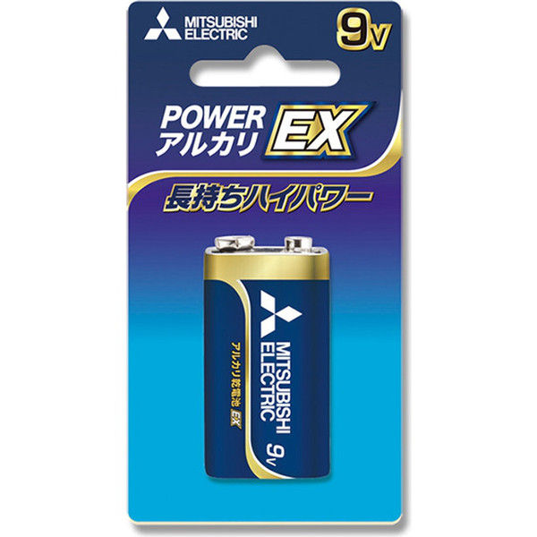 【ケース販売】三菱電機 アルカリ電池 6LF22EXD/1BP アルカリ9V 007596300  1ケース(1本入×10パック)（直送品）