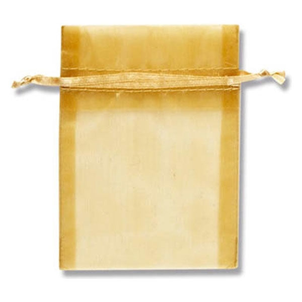【ケース販売】HEIKO 巾着袋 オーガンジーバッグ S ゴールド 008705019  1ケース(10枚×10束 合計100枚)（直送品）