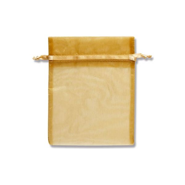 【ケース販売】HEIKO 巾着袋 オーガンジーバッグ M ゴールド 008705036  1ケース(10枚×10束 合計100枚)（直送品）