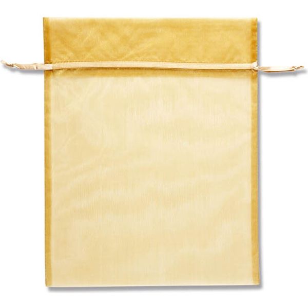 【ケース販売】HEIKO 巾着袋 オーガンジーバッグ XLL ゴールド 008705088  1ケース(10枚×5束 合計50枚)（直送品）
