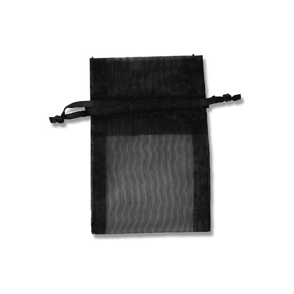 【ケース販売】HEIKO 巾着袋 オーガンジーバッグ SS ブラック 008705116  1ケース(10枚×10束 計100枚)（直送品）