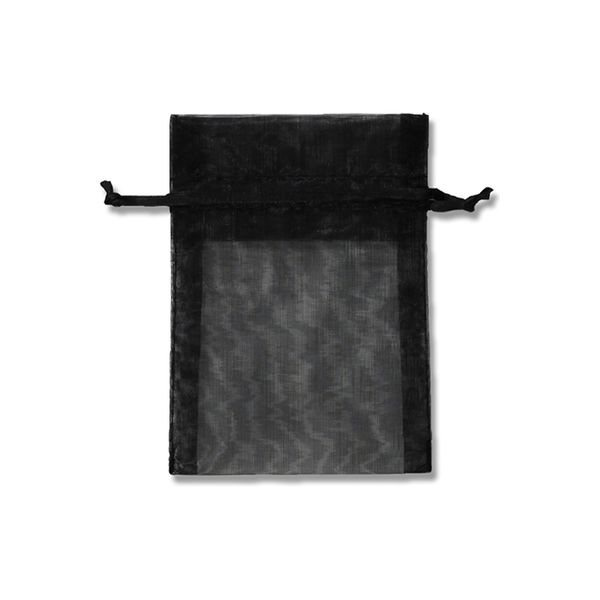 【ケース販売】HEIKO 巾着袋 オーガンジーバッグ S ブラック 008705117  1ケース(10枚×10束 合計100枚)（直送品）
