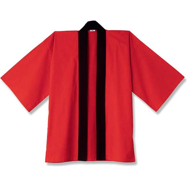 【ケース販売】P・O・Pプロダクツ 5132 法被 ハッピ 無地ハッピ レッド 009112400  1ケース(10枚入)（直送品）