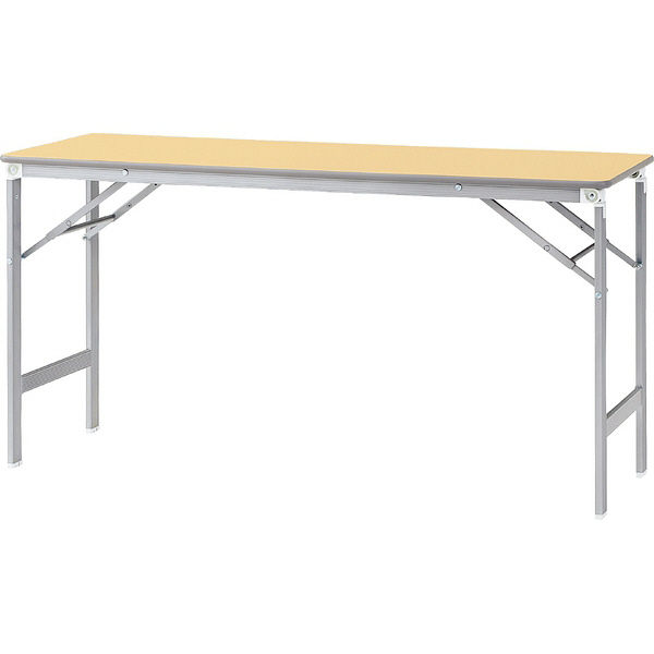 【組立設置付】プラス 会議テーブル 折りたたみテーブル 棚なし 幅1500×奥行600×高さ700 mm ホワイトメープル YT-e520 1台（直送品）