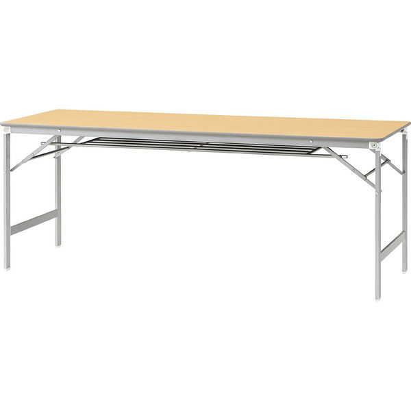 【組立設置付】プラス 会議テーブル 折りたたみテーブル 幅1800×奥行450×高さ700 mm ホワイトメープル YT-e615T 1台（直送品）