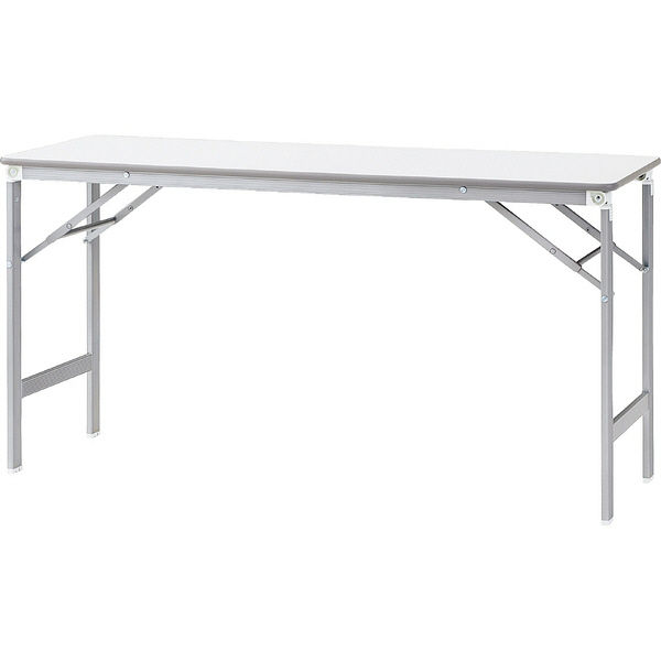 【組立設置付】プラス 会議テーブル 折りたたみテーブル 幅1500×奥行450×高さ700 mm ホワイト YT-e515 1台（直送品）