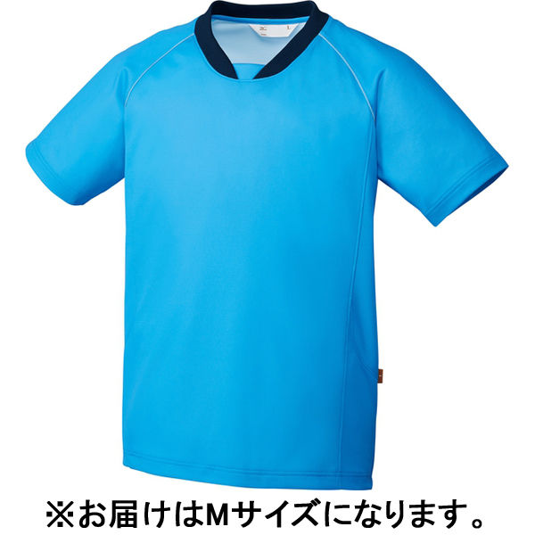 チトセ 入浴介助用シャツ 兼用 ブルー M MZ-0200（取寄品）