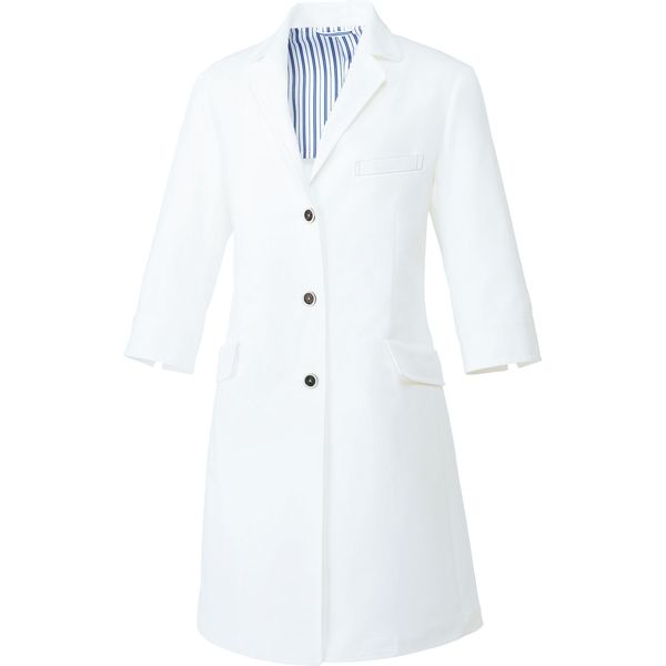 チトセ ドクターコート（七分袖） 女性用 ホワイト LL UN-0081（取寄品）