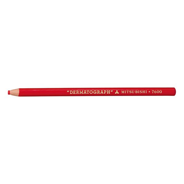 三菱鉛筆 色鉛筆 油性ダーマトグラフ 赤色 K7600.15 1ダース（12本入）（uniユニ）