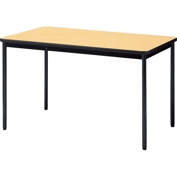 【組立設置付】プラス YB2 会議テーブル 棚なし 塗装脚 幅1200×奥行750×高さ700mm ホワイトメープル YB-425N 1台（直送品）