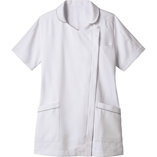 住商モンブラン ナースジャケット 半袖 白×グレー 7L 73-2110（直送品）